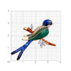 Брошь «Ласточка» из серебра с корундами, фианитами и эмалью