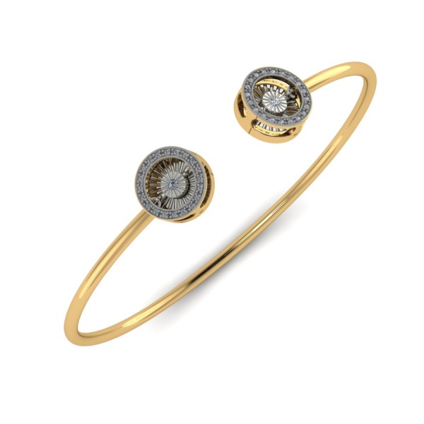 Браслет из красного золота с танцующим бриллиантом