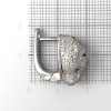 Серьги из серебра в виде головы пантеры с цирконом и эмалью