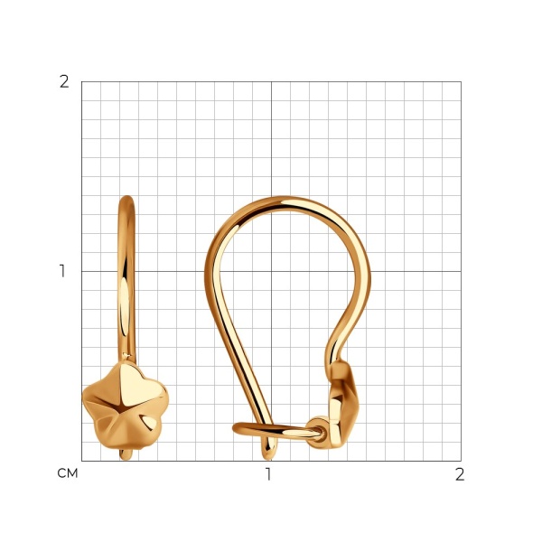 Серьги из красного золота 585 пробы
