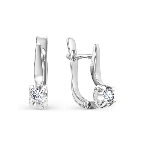 Серьги из белого золота с бриллиантами