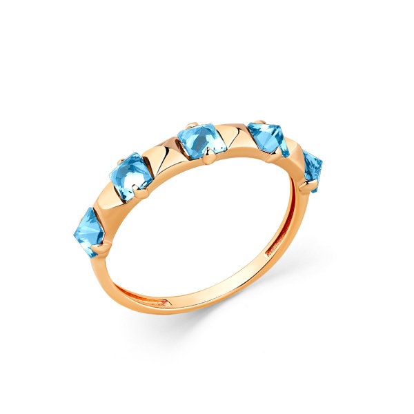 Кольцо из красного золота с топазами