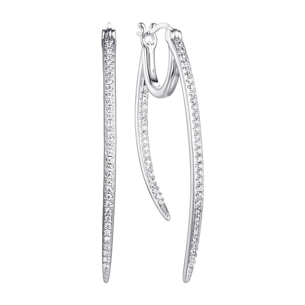 Серьги из серебра с фианитами