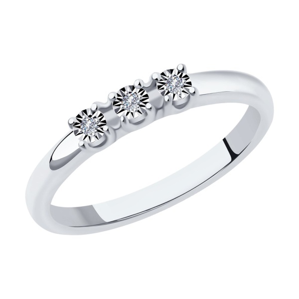 Кольцо из белого золота с бриллиантами