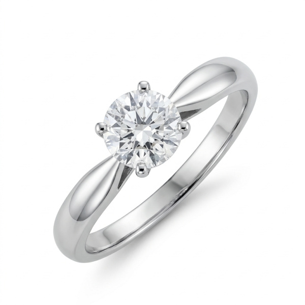 Кольцо из белого золота с бриллиантом