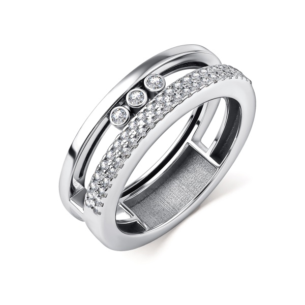 Кольцо из белого золота с бриллиантами