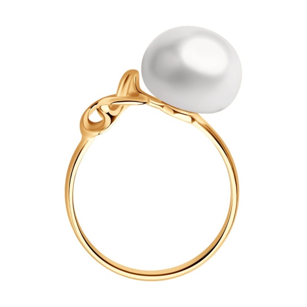 Кольцо из красного золота с жемчугом