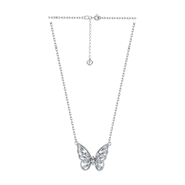Колье из серебра с фианитами «Бабочка»
