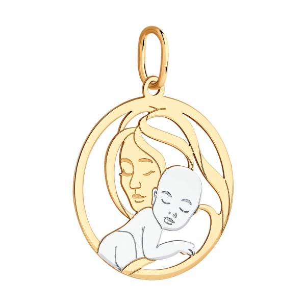 Подвеска «Мать и дитя» из золота 585 пробы
