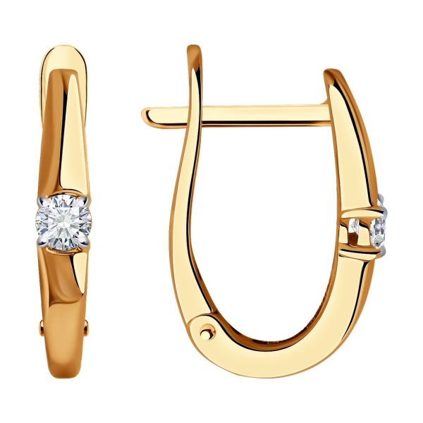 Серьги из красного золота с бриллиантами