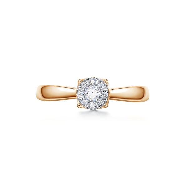 Кольцо из красного золота с бриллиантами