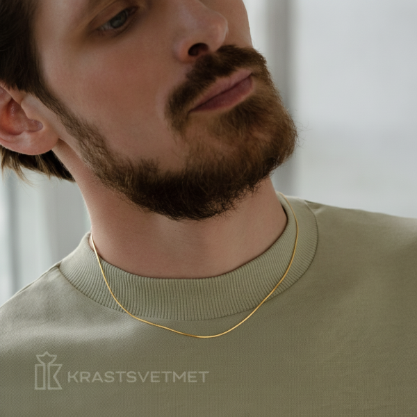 Цепь из желтого золота 585, плетение «Снейк»
