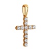 Декоративный крестик из красного золота с бриллиантами
