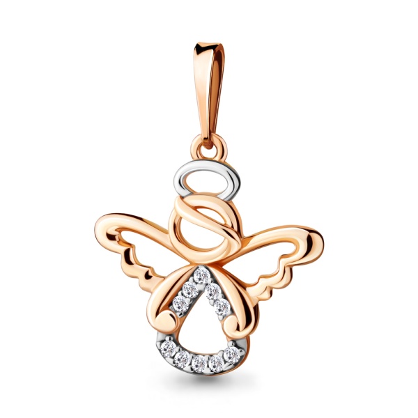 Подвеска из золота с фианитами «Ангел»