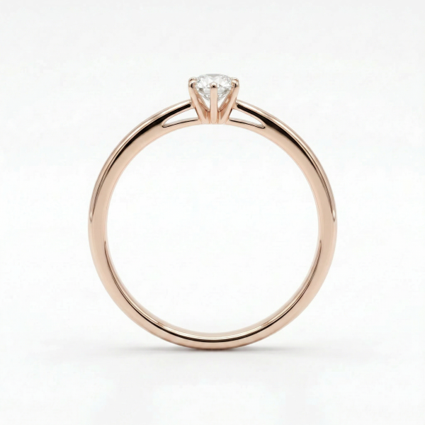 Кольцо из красного золота с бриллиантом