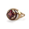 Кольцо из красного золота с гранатом и фианитами
