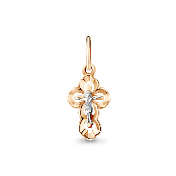 Крестик православный из красного золота