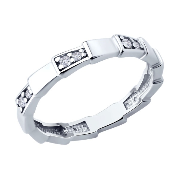 Кольцо из серебра с фианитами