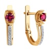 Серьги из красного золота с рубинами и бриллиантами