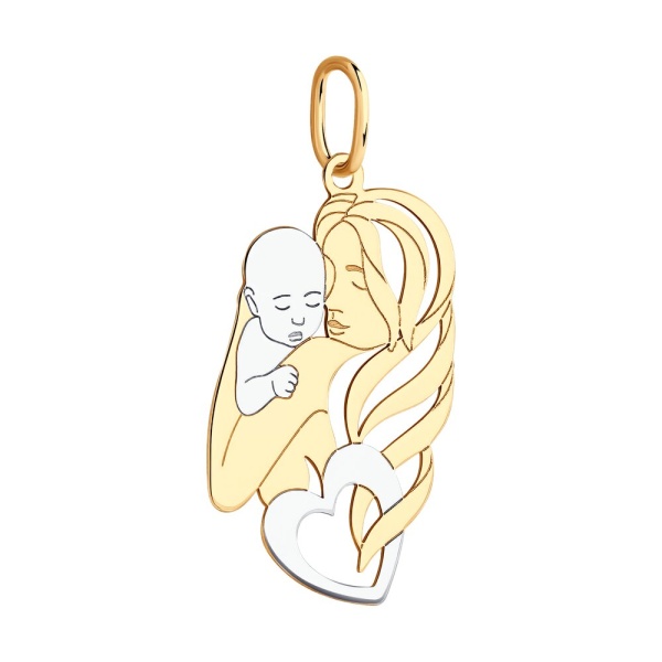 Подвеска «Мать и дитя» из золота 585 пробы