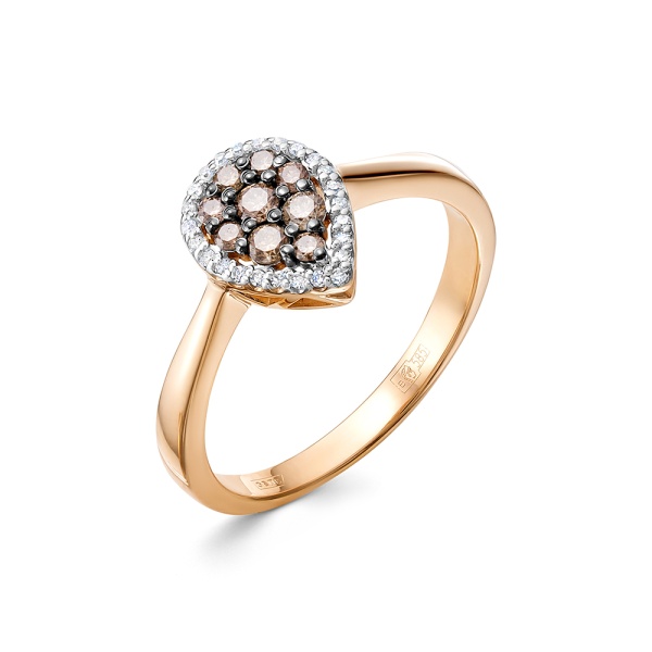 Кольцо из красного золота с бриллиантами