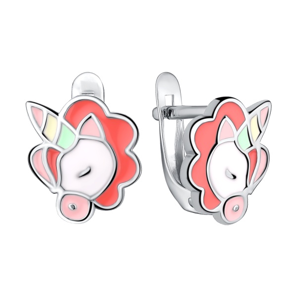 Серьги из серебра с эмалью