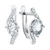 Серьги из серебра с фианитами