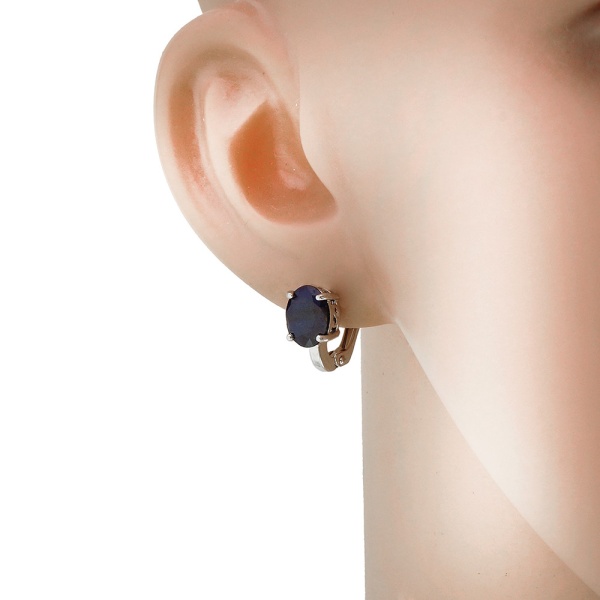 Серьги из серебра с корундами