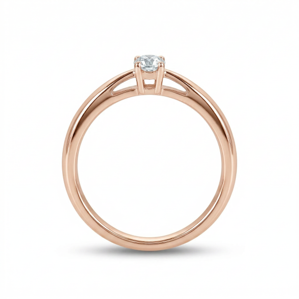 Кольцо из красного золота с бриллиантом