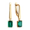 Серьги из красного золота с гидротермальными изумрудами
