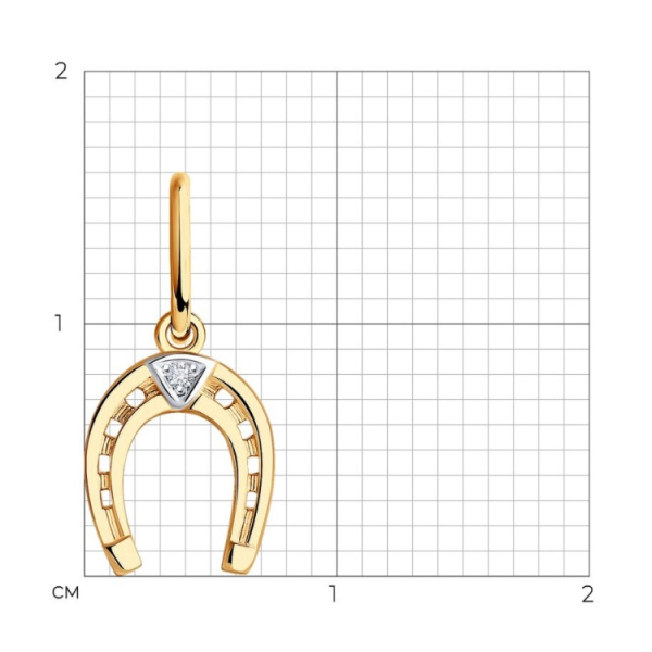 Подвеска из красного золота с фианитом