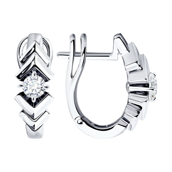 Серьги из белого золота с бриллиантами