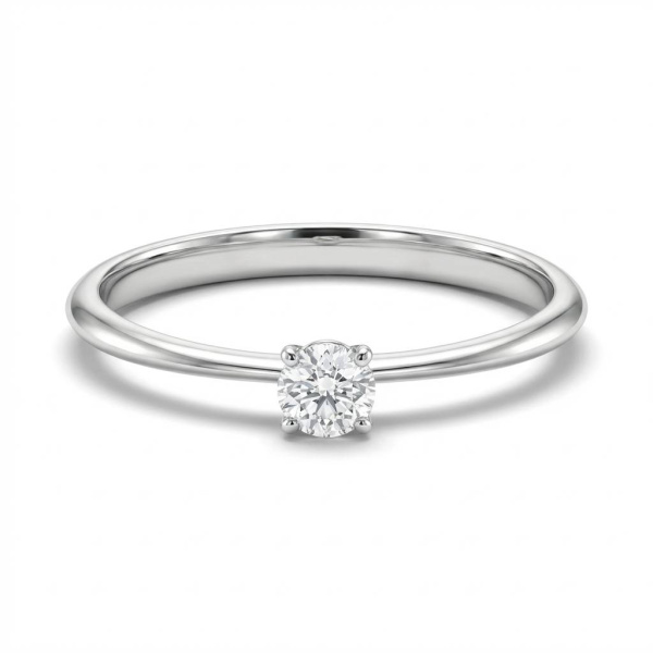 Кольцо из белого золота с бриллиантом