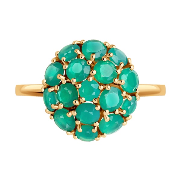 Кольцо из красного золота с агатами