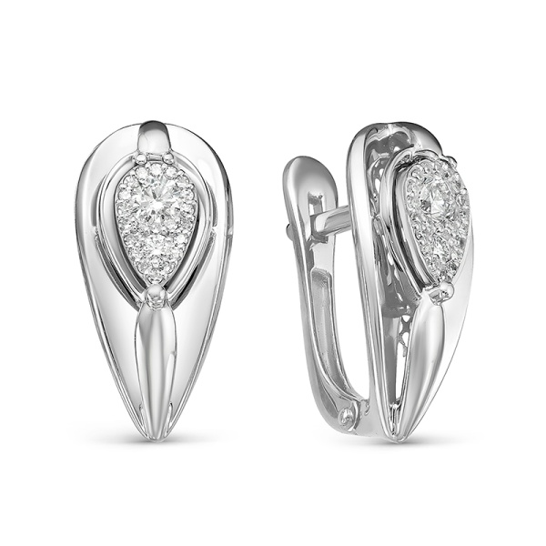 Серьги из белого золота с бриллиантами