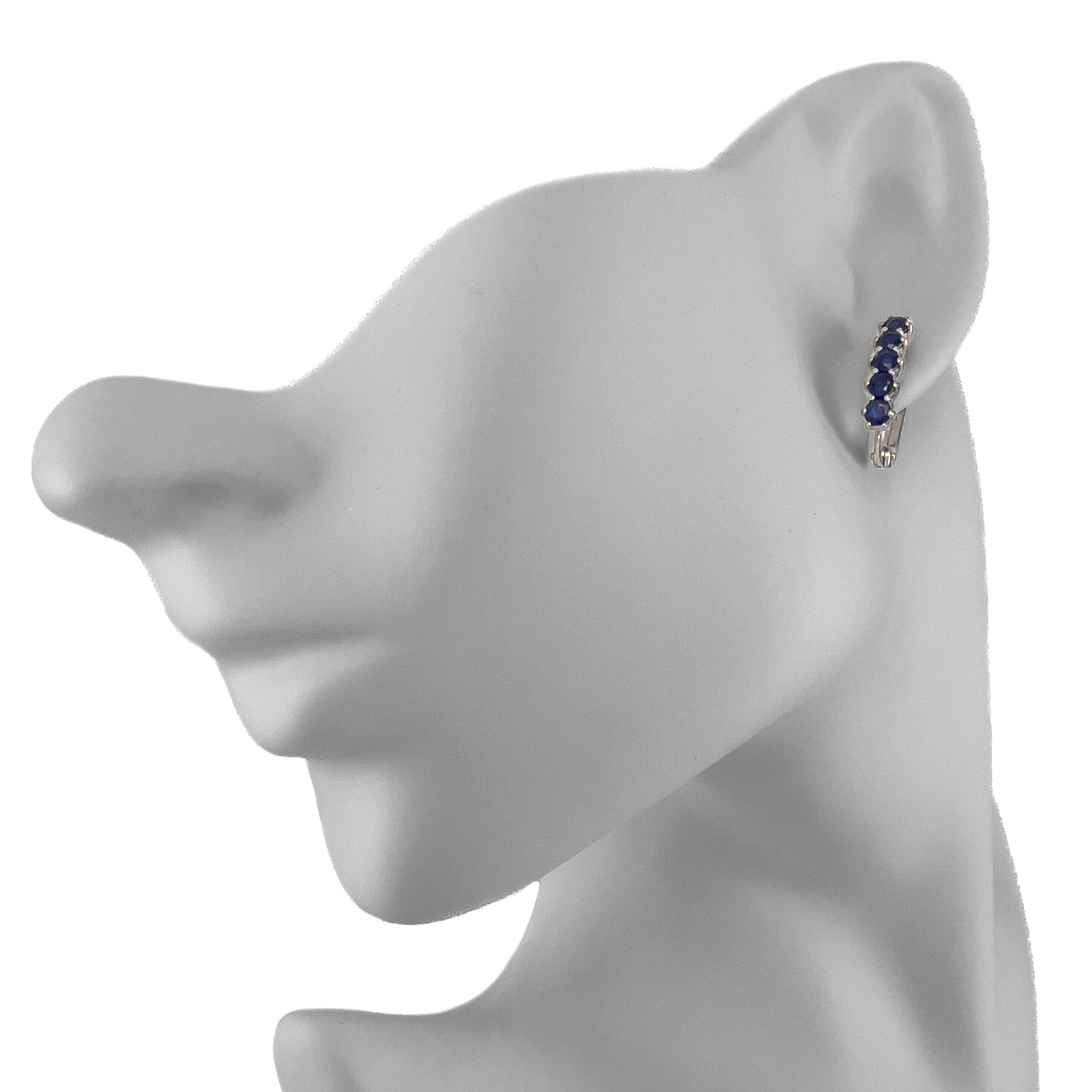 Серьги из серебра с сапфирами