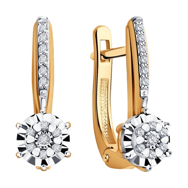 Серьги из красного золота с бриллиантами