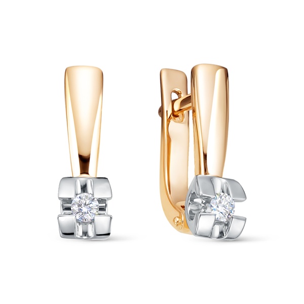 Серьги из красного золота с бриллиантами