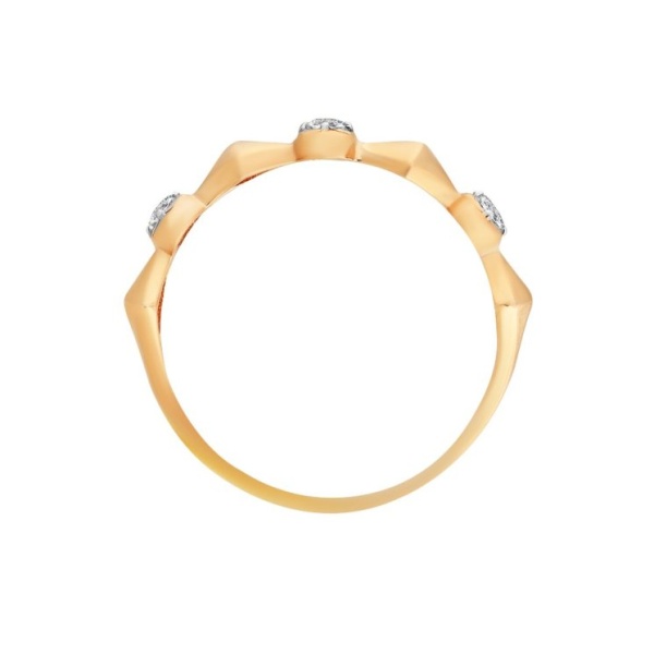 Кольцо из красного золота с фианитами