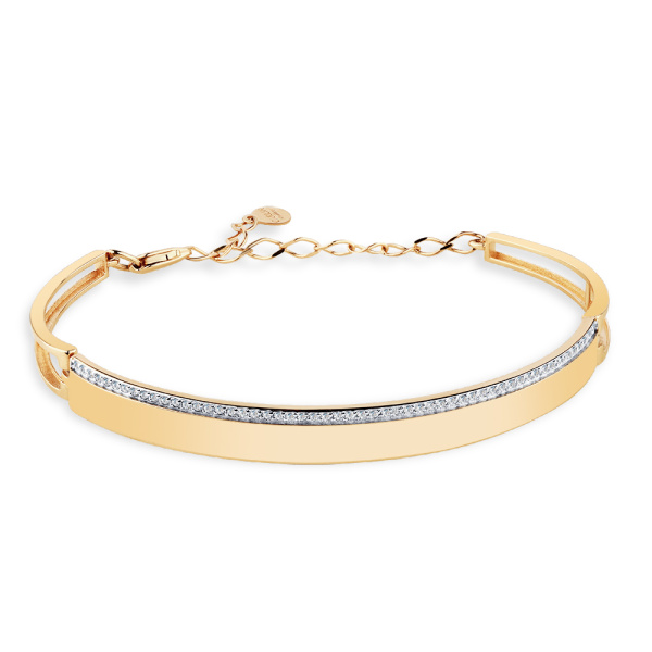 Браслет из красного золота с фианитами