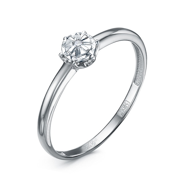 Кольцо из белого золота с бриллиантом