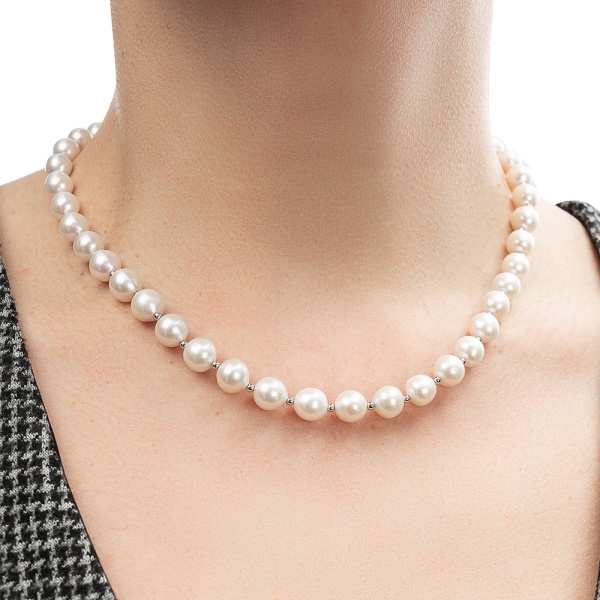 Колье из серебра с жемчугом