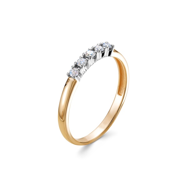 Кольцо из красного золота с бриллиантами