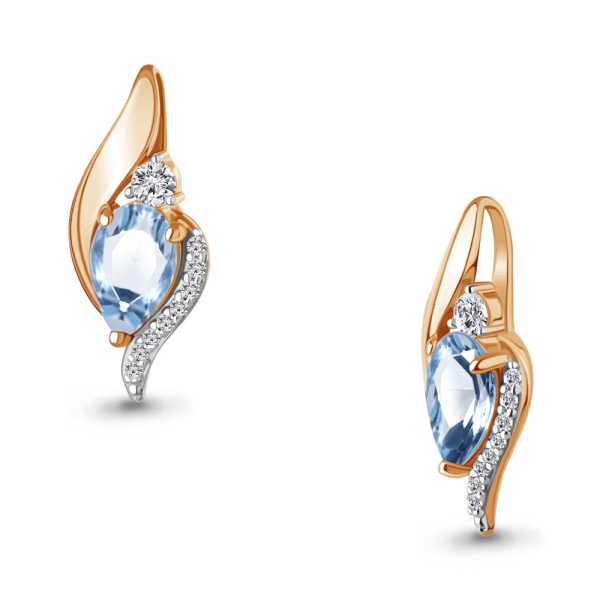 Подвеска из красного золота с топазом и фианитами