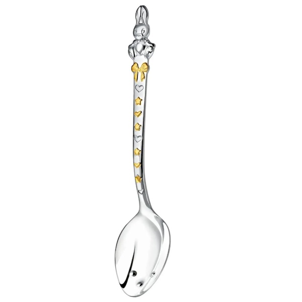 Ложка детская из серебра «Зайка»