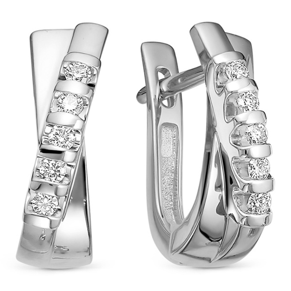 Серьги из белого золота с бриллиантами