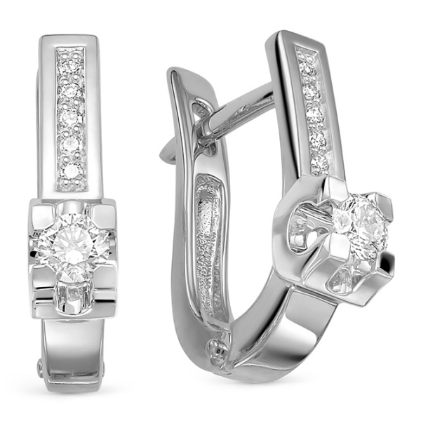 Серьги из белого золота с бриллиантами