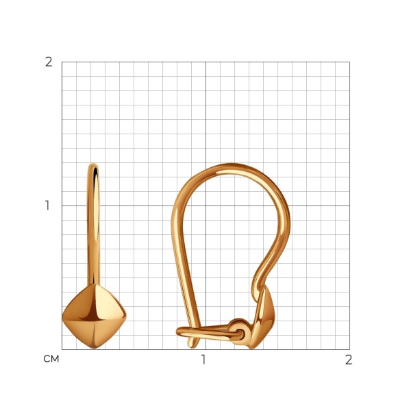 Серьги из красного золота 585 пробы