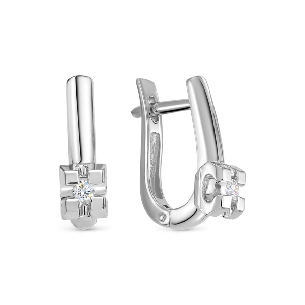 Серьги из белого золота с бриллиантами