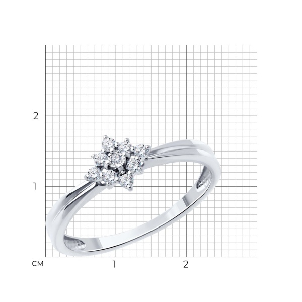 Кольцо из белого золота с бриллиантами